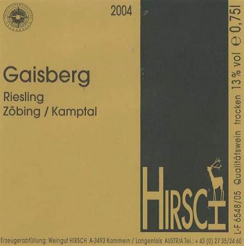 Gaisberg Riesling [Library Vintages] ['15~'16~'17~'18]