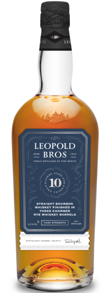 Bourbon Whiskey 10 Year Cask Strength Three Chamber Rye Finish Leopold Bros