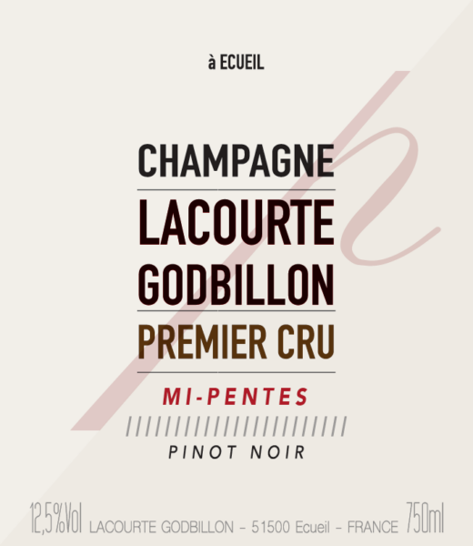 MiPentes Blanc de Noirs 1er Cru Extra Brut Champagne LacourteGodbillon