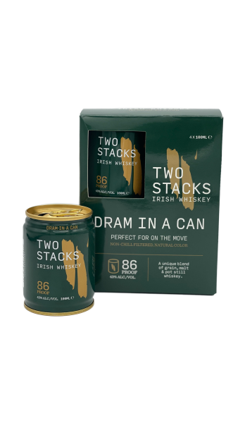 Blended Whiskey Dram in a Can 48 x 100ml Can Per Case Two Stacks Irish Whiskey
