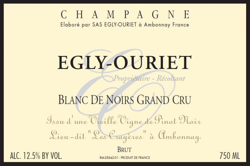 Champagne Blanc de Noirs Grand Cru Les Crayeres VV Extra Brut