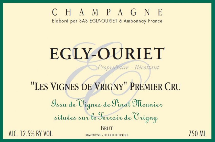 Les Vignes de Vrigny 1er Cru Extra Brut Champagne EglyOuriet