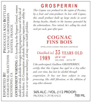 Cognac, Fins Bois, 33yr