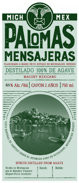 Destilado de Agave Mexicano Capon Palomas Mensajeras