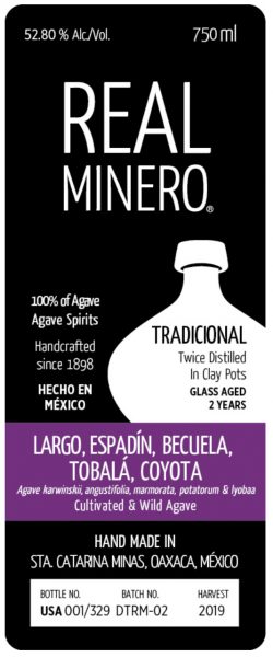 Destillado de Agave Ensamble LargoEspadinBecuelaTobalaCoyota Real Minero