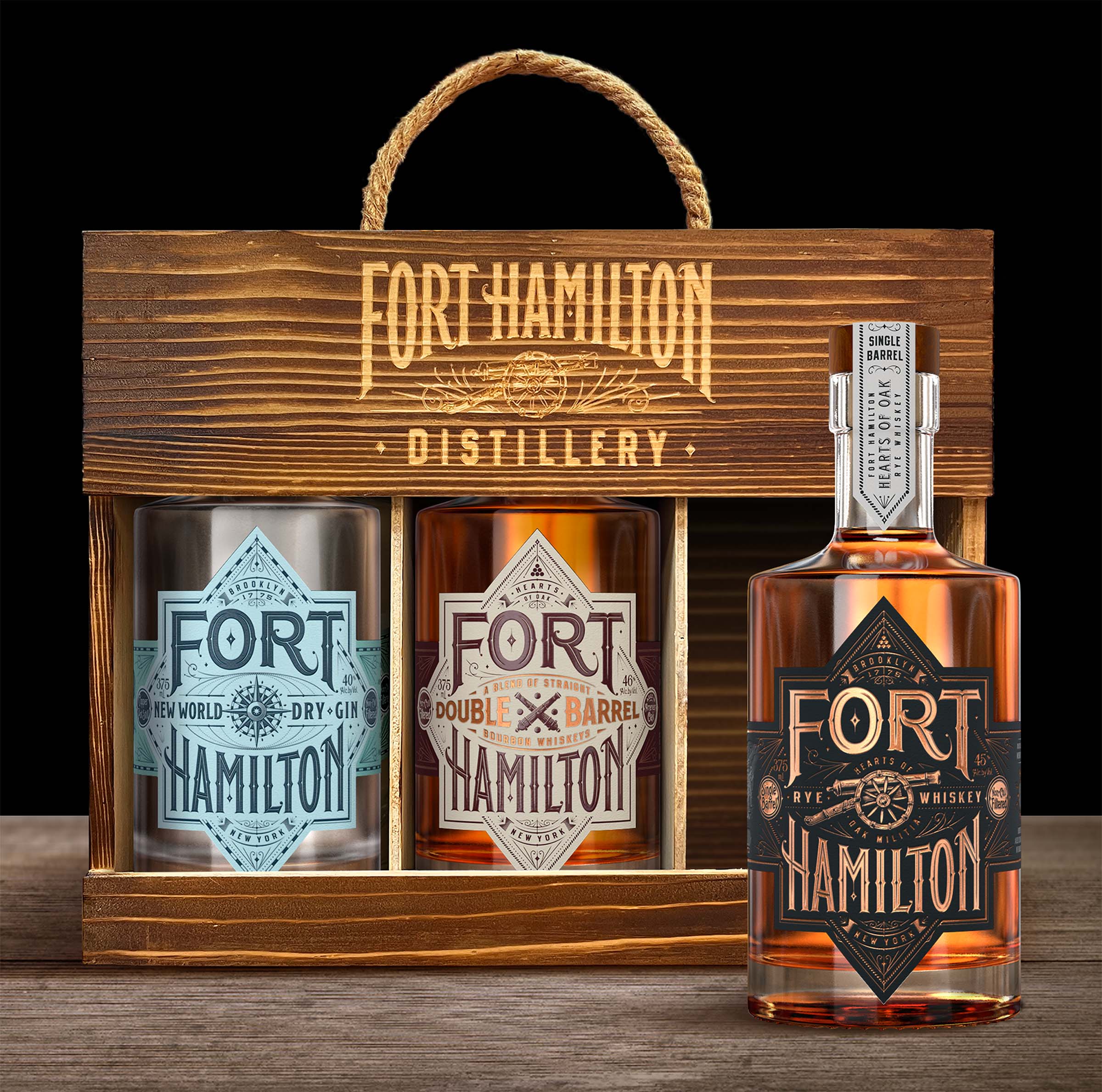 Gift Pack, (Gin, DB Bourbon, SB Rye) [3 x 375ml], Fort Hamilton - Skurnik  Wines & Spirits