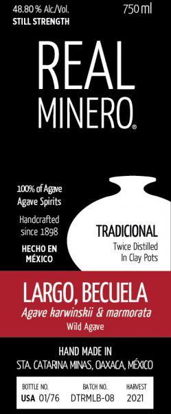 Destilado de Agave LargoBecuela Ancestral Real Minero