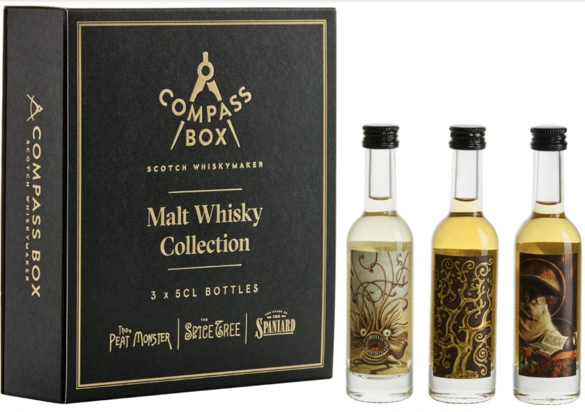 Malt Whisky Gift Pack Spice Tree Spaniard Peat Monster 3 x 50mL Compass Box