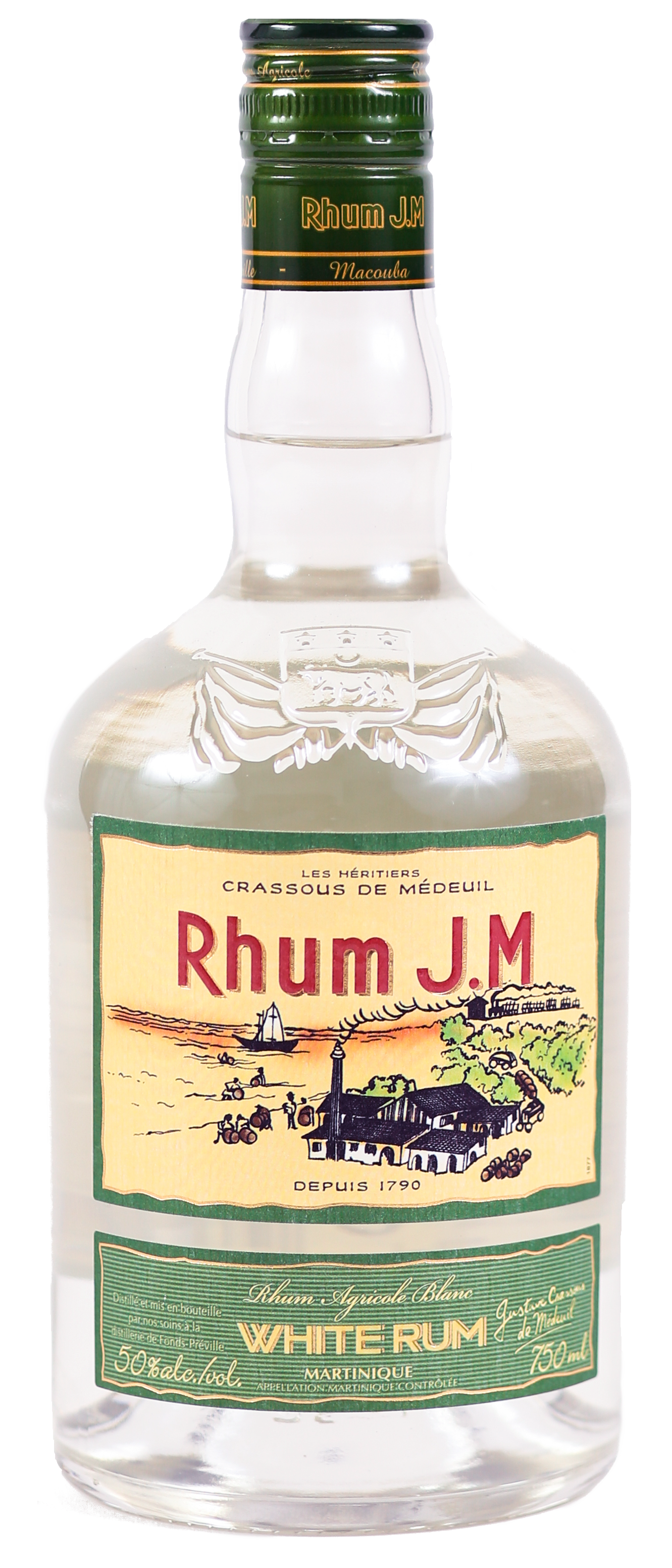 Rhum Agricole (pure cane juice)-RHUM JM - Rhum agricole blanc - Bouteille  de 1 Litre - 50% - Clos des Spiritueux - Online sale of quality spirits