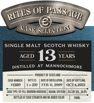 Single Malt Scotch Whisky 'Mannochmore 13 Year'