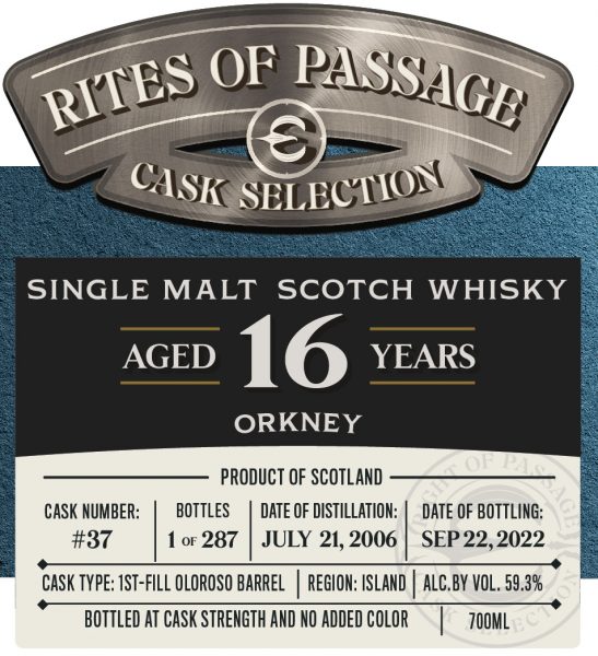Single Malt Scotch Whisky, ' Orkney 16 Year', Rites of Passage