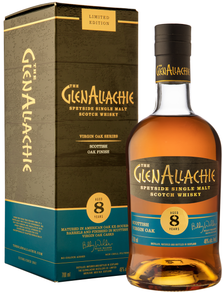 Single Malt Scotch Whisky Virgin Oak  8 Year Scottish Oak Cask GlenAllachie Distillery