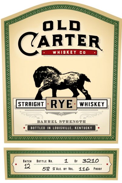 Straight Rye Whiskey Small Batch 12 Old Carter