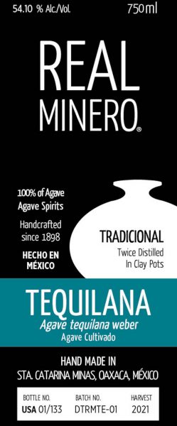 Destilado de Agave Tequilana Real Minero