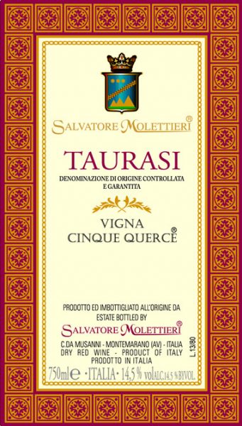 Taurasi Cinque Querce Salvatore Molettieri