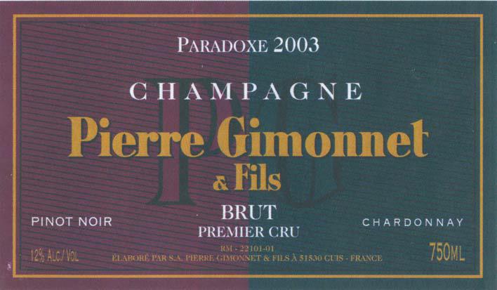 Pierre Gimonnet  Fils Cuve Paradoxe Brut