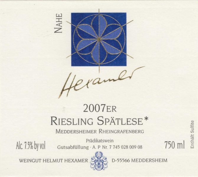 Hexamer Meddersheimer Rheingrafenberg Riesling Spätlese*