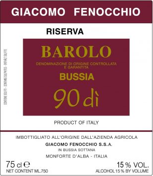 Barolo Riserva 'Bussia 90 di'