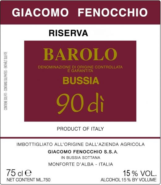 Barolo Riserva Bussia 90 di