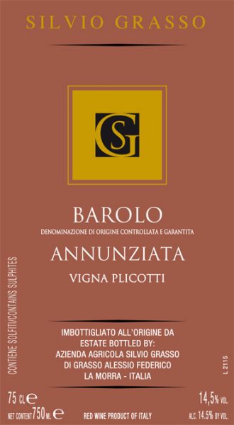 Barolo Annunziata Vigna Plicotti Silvio Grasso