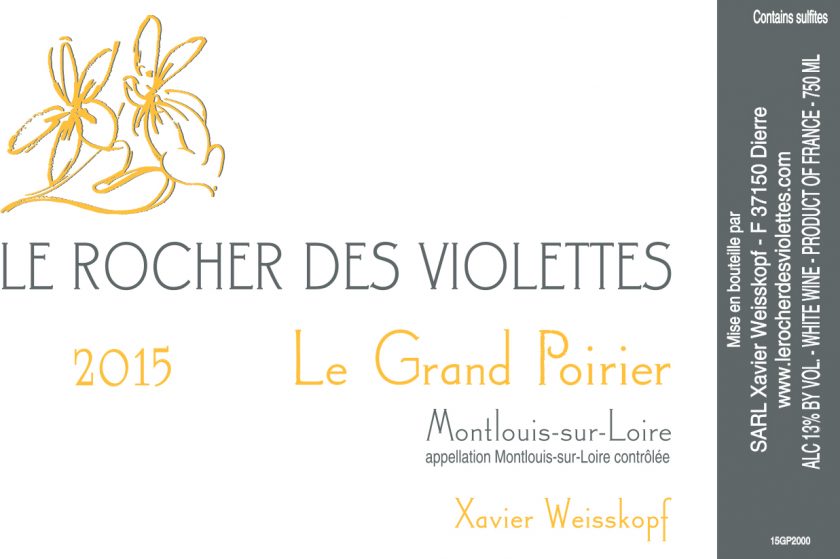 Montlouis Demi-Sec 'Le Grand Poirier', Le Rocher des Violettes