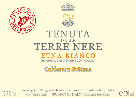 Etna Bianco Le Vigne NicheCalderara Sottana Terre Nere