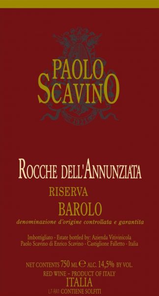 Barolo Riserva 'Rocche Annunziata', Paolo Scavino