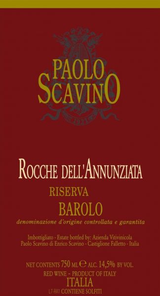 Barolo Riserva Rocche Annunziata Paolo Scavino