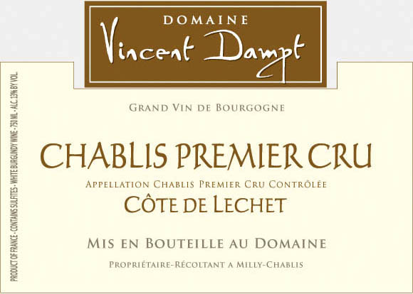 Chablis 1er Cote de Lechet Domaine Vincent Dampt