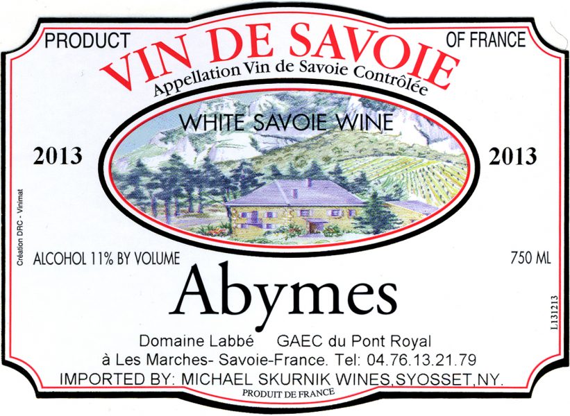 Vin de Savoie Blanc Abymes Domaine Labbe