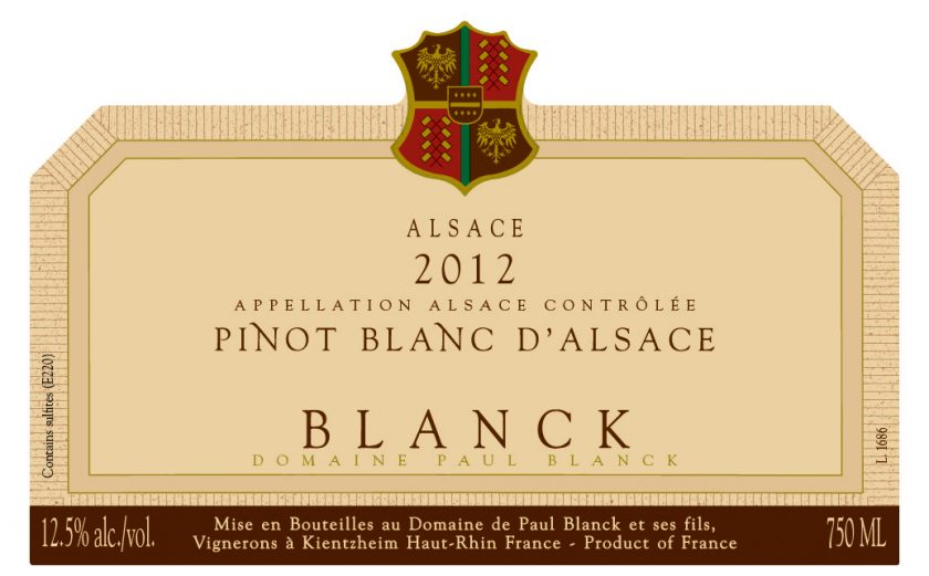 Pinot Blanc dAlsace Domaine Paul Blanck