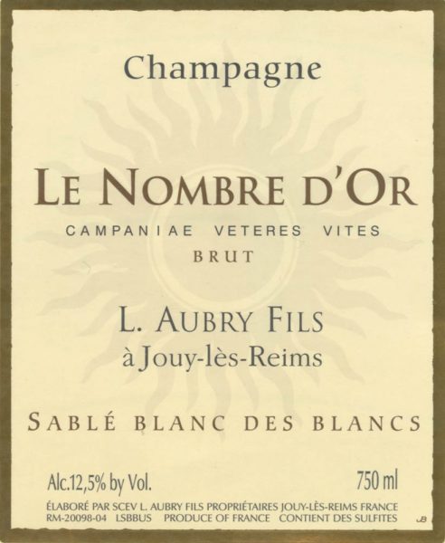 L Aubry Fils Le Nombre dOr Sabl Blanc des Blancs Brut