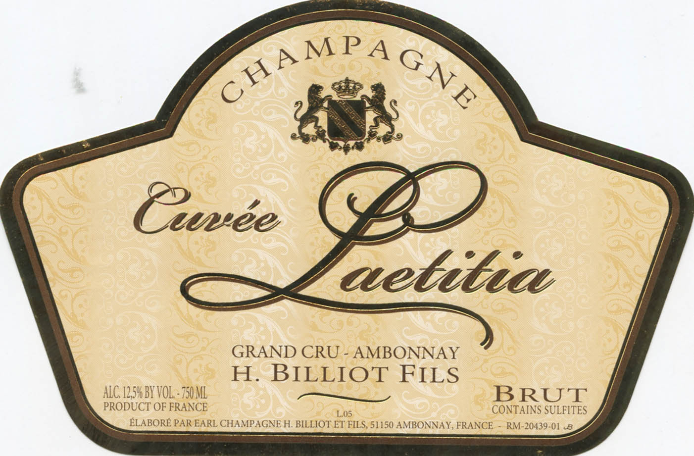 Champagne, 'Cuvee Laetitia', Henri Billiot Skurnik Wines