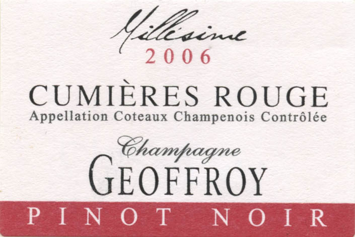 Champagne Geoffroy Coteaux Champenois Blanc Lieu Dit Les Collinardins