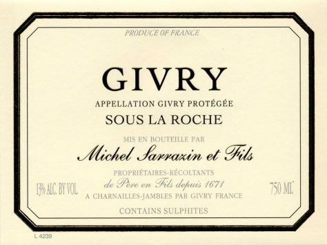 Givry Rouge 'Sous La Roche'