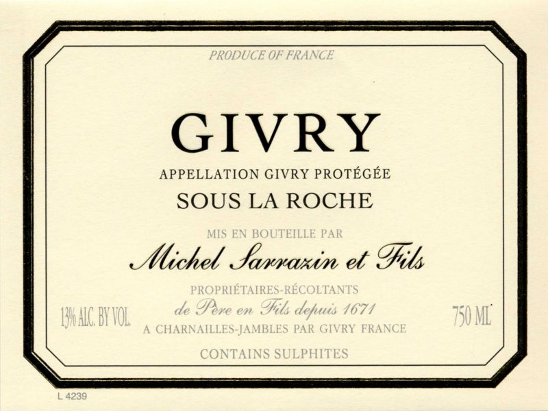 Givry Rouge Sous La Roche