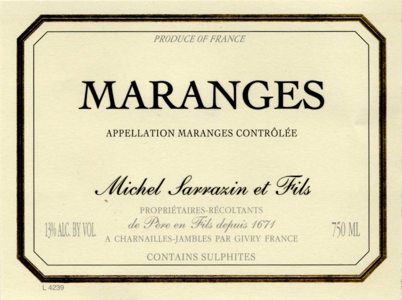 Maranges Rouge Michel Sarrazin