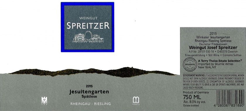 Spreitzer Winkeler Jesuitengarten Riesling Spätlese