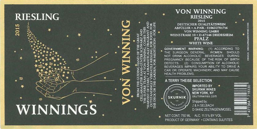 von Winning Winnings Riesling