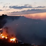 Bales of hay burning in Chavignol