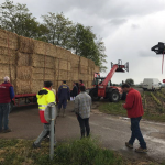 Bales of hay arriving in Volnay. Will be burned overnight