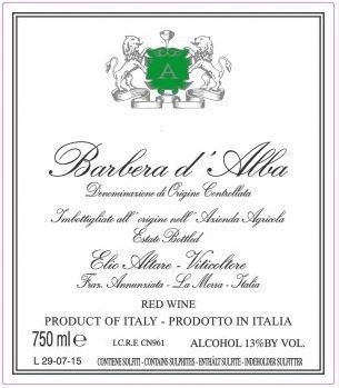 Barbera d'Alba, Altare