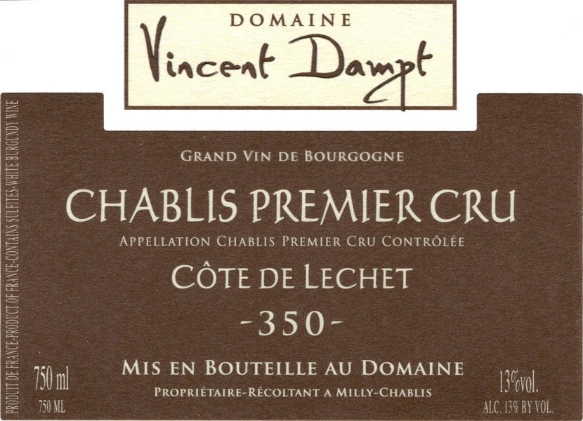 Chablis 1er, 'Côte de Léchet 350', Domaine Vincent Dampt