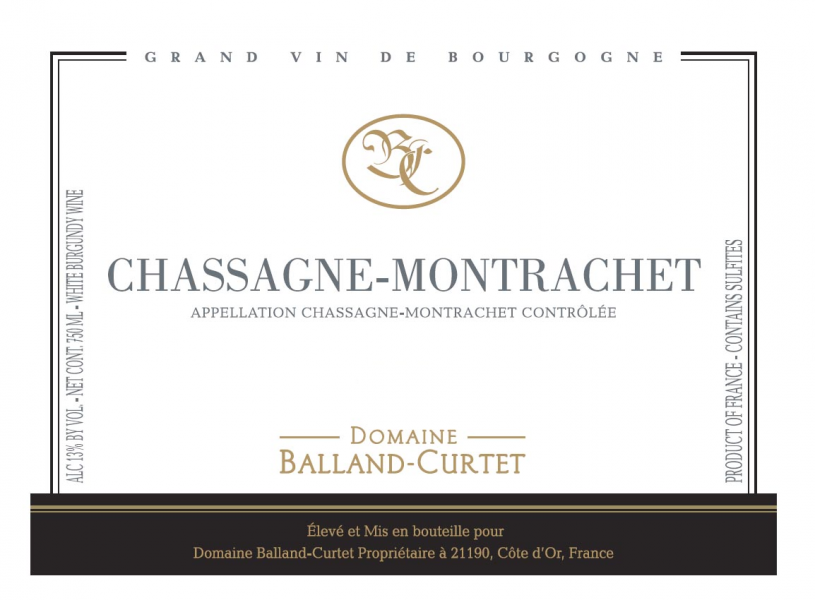 ChassagneMontrachet Vignoble BallandCurtet