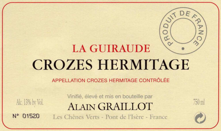 CrozesHermitage La Guiraude Alain Graillot
