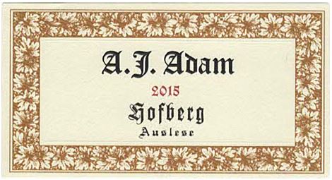 AJ Adam Hofberg Riesling Auslese