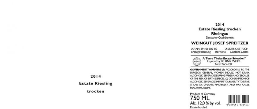 Spreitzer Estate Riesling Trocken