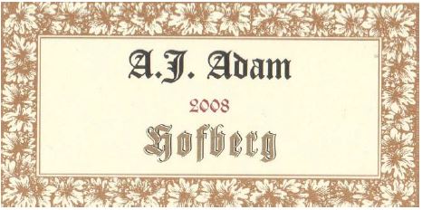 AJ Adam Hofberg Riesling Grosses Gewchs 