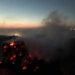 Hay bales burning in Volnay