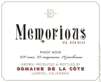 Pinot Noir 'Memorious', Domaine de la Cote